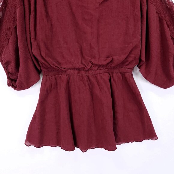 Free People Rare Vintage Leaf Tag Womens Tunic Top Size Small Lace Trim Y2K - Picture 4 of 15